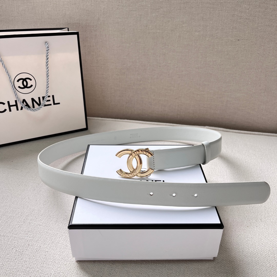 Ch**el CC logo leather belt