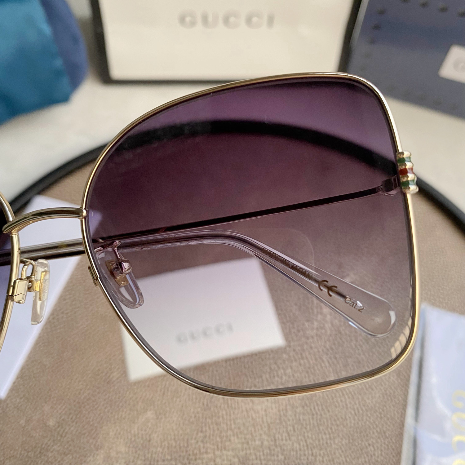 Gradient GG Metal & Acetate Butterfly Sunglasses