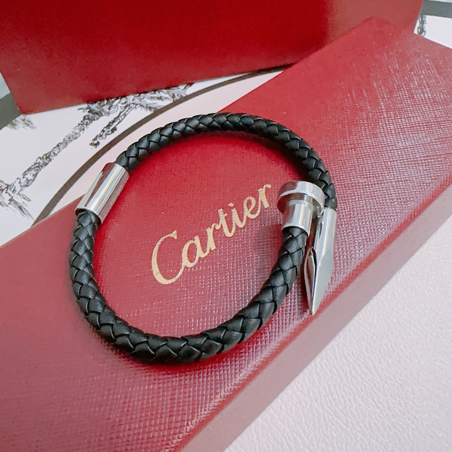 Ca*t1er Stainless Steel Nail Bracelet