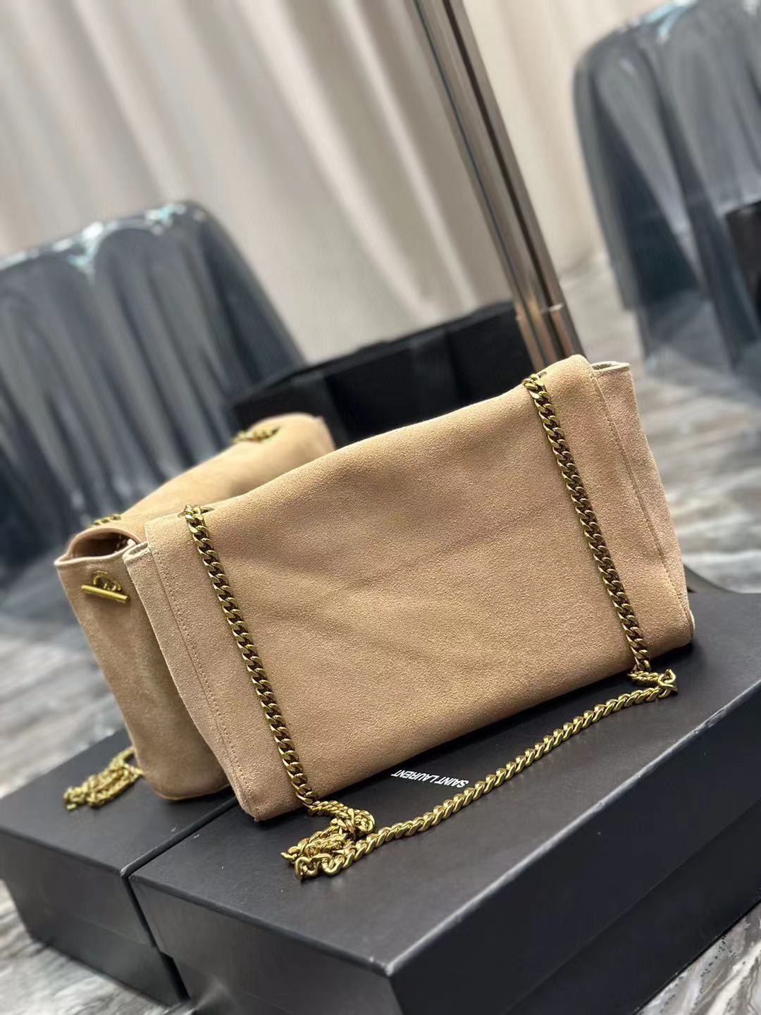 Sa1nt Lau*nt Kate reversible suede and leather shoulder bag