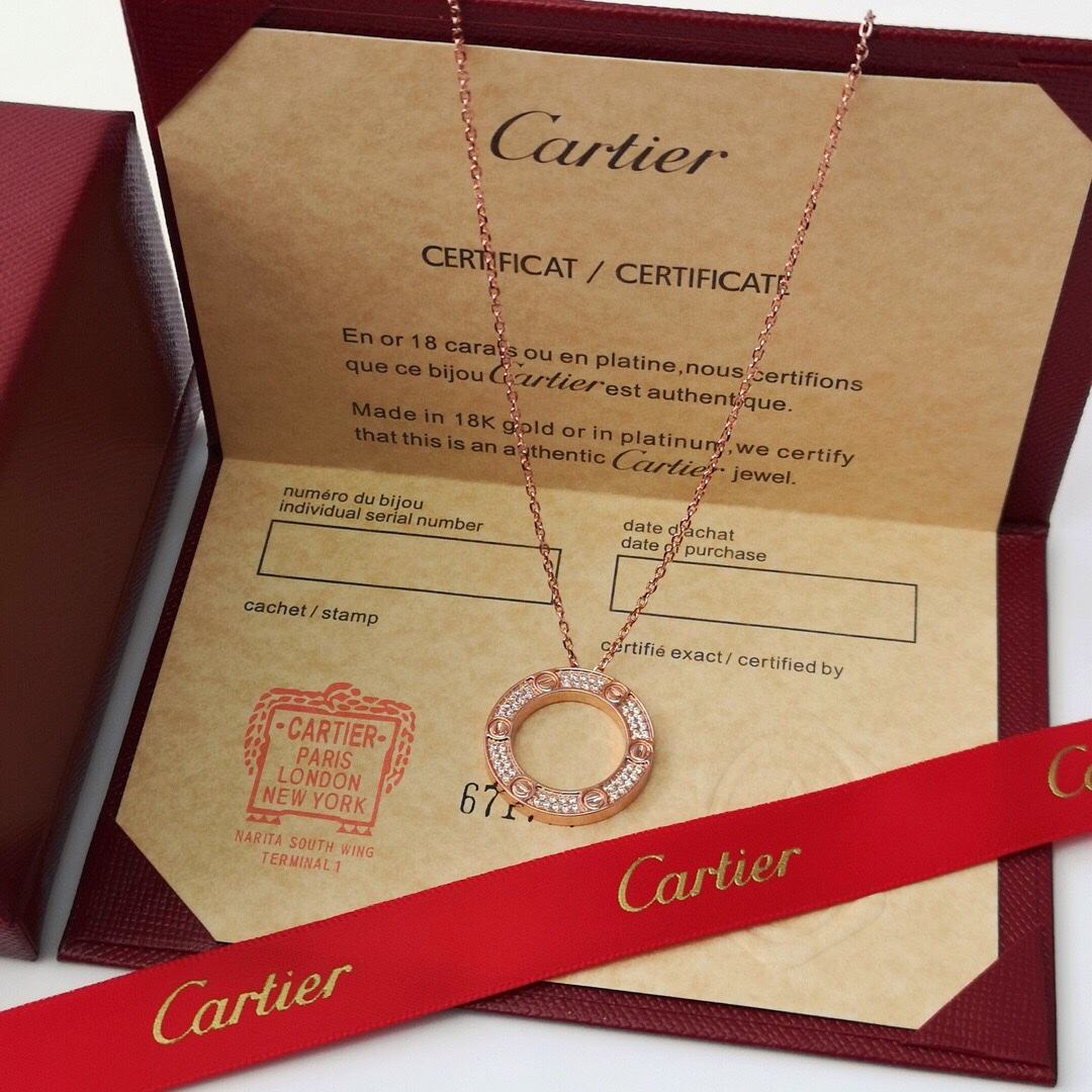 Ca*t1er Love Rose Gold D1am0nds Necklace