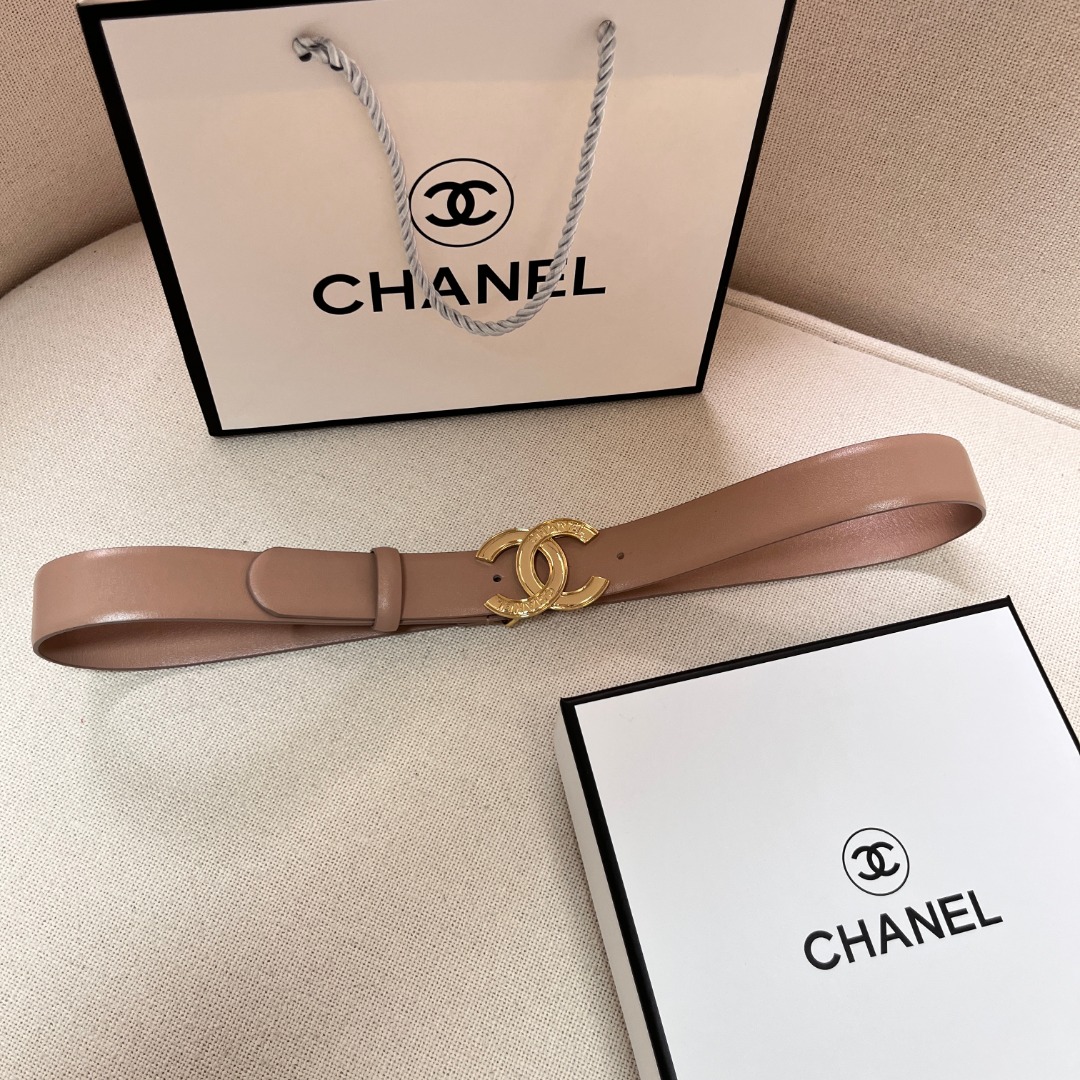 Ch**el CC logo leather belt