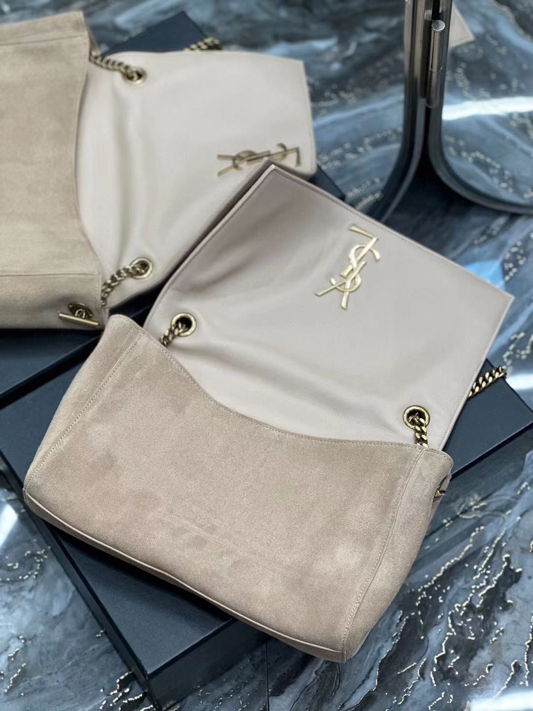 Sa1nt Lau*nt Kate reversible suede and leather shoulder bag