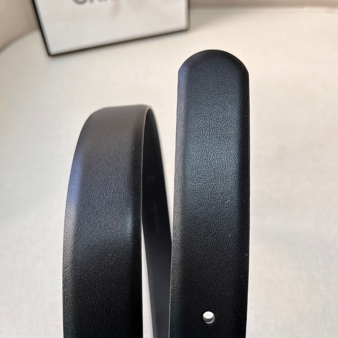 Ch**el casual style leather logo belts