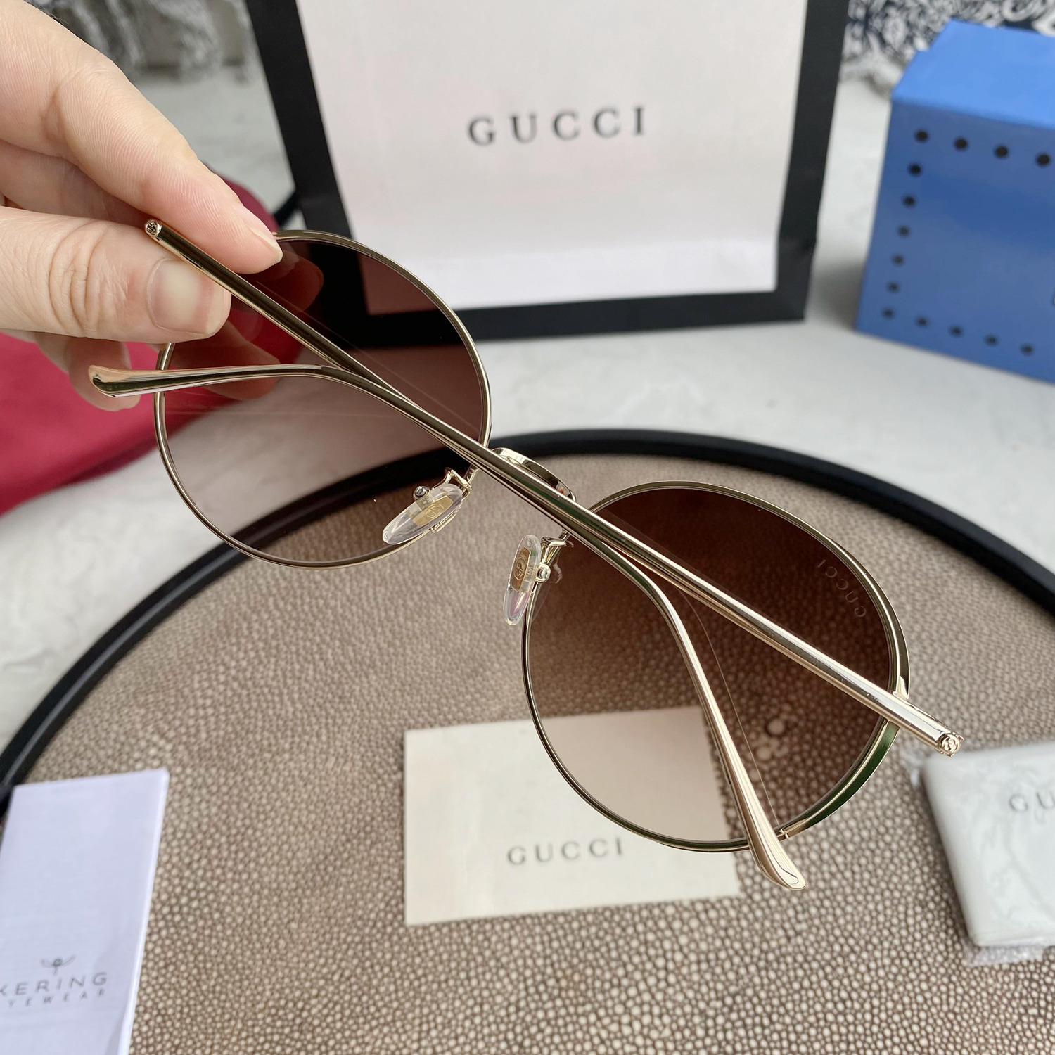 Ch10é eyewear engraved-logo round-frame sunglasses