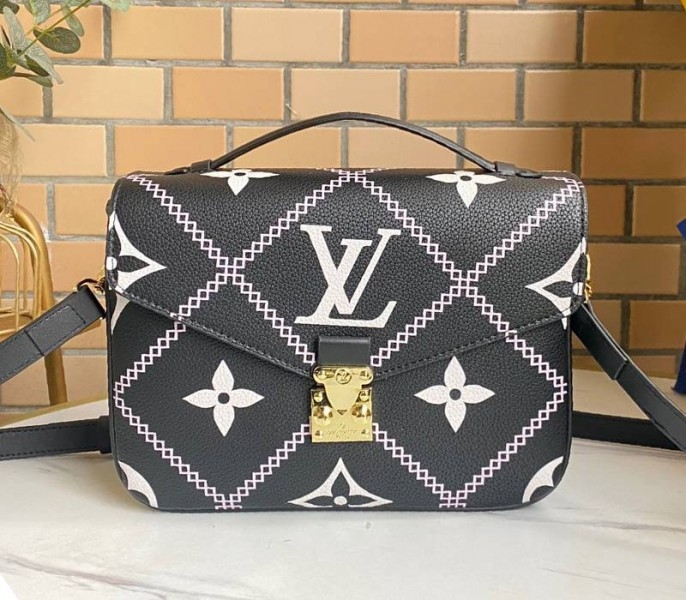 L0vis Vvtt0n Spring 2022 Monogram Empreinte Pochette Metis Handbag In Black