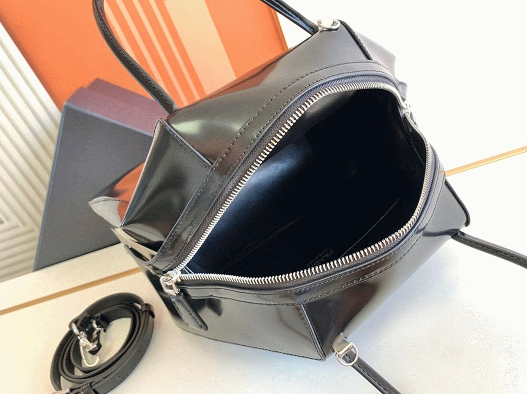 Pra*a S*pernova Small Top Handle Bag Replica in Black Brushed