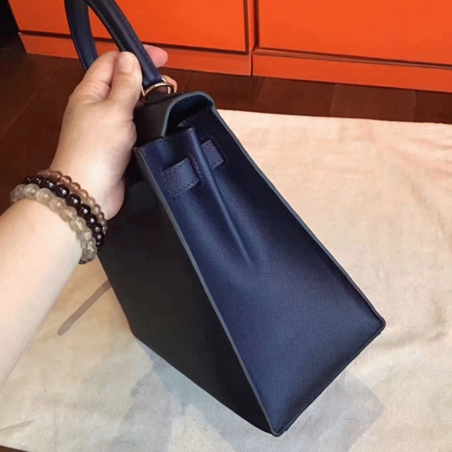 Sapphire Epsom Replica H**me5 Kelly Sellier 28cm Luxe Purse