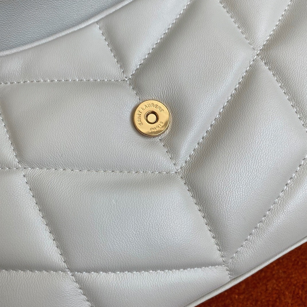 Replica Sa1nt Lau*nt Puffer Toy Bag White Quilted Lambskin