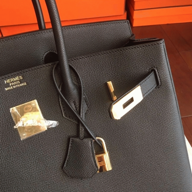 Black Replica H**me5 Birkin 35cm Signature Handbag
