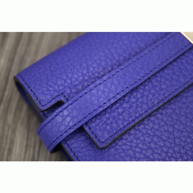Electric blue 1:1 replica H**me5 Kelly Longue wallet