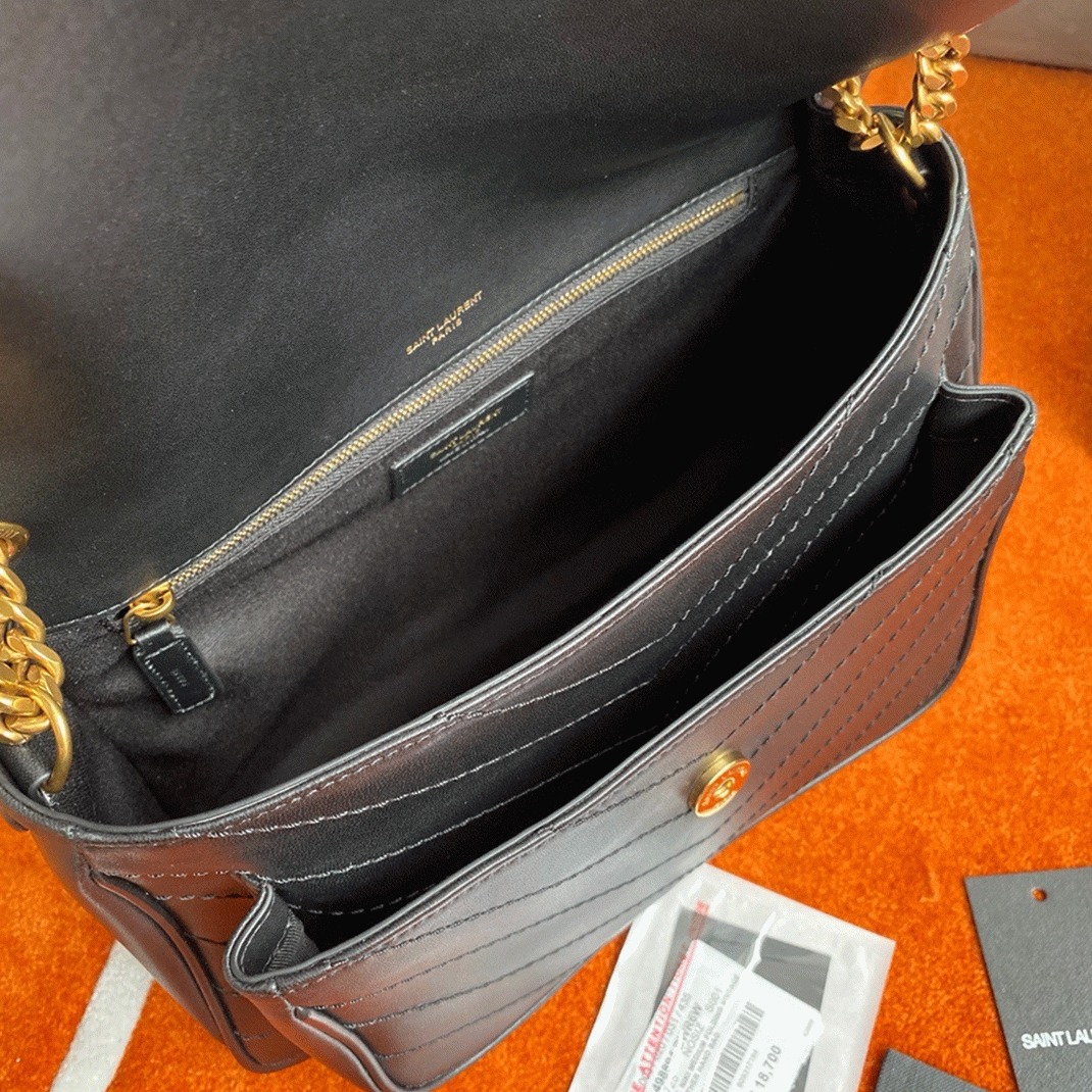 Fake Sa1nt Lau*nt Niki Medium Chain Bag Black