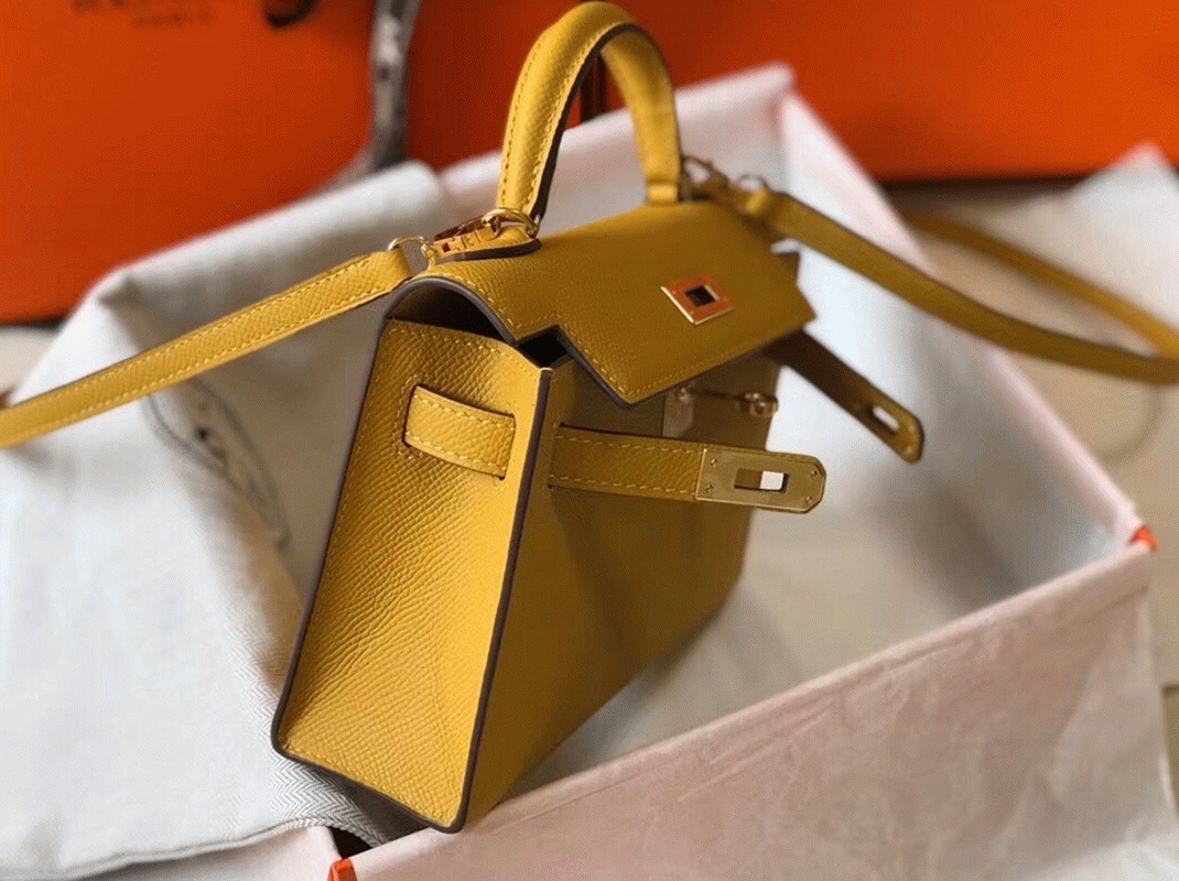 Yellow H**me5 Kelly Mini II Replica Handbag