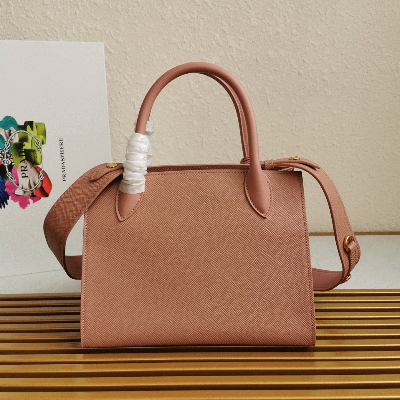 Pra*a Monochrome Small Bag Replica in Pink