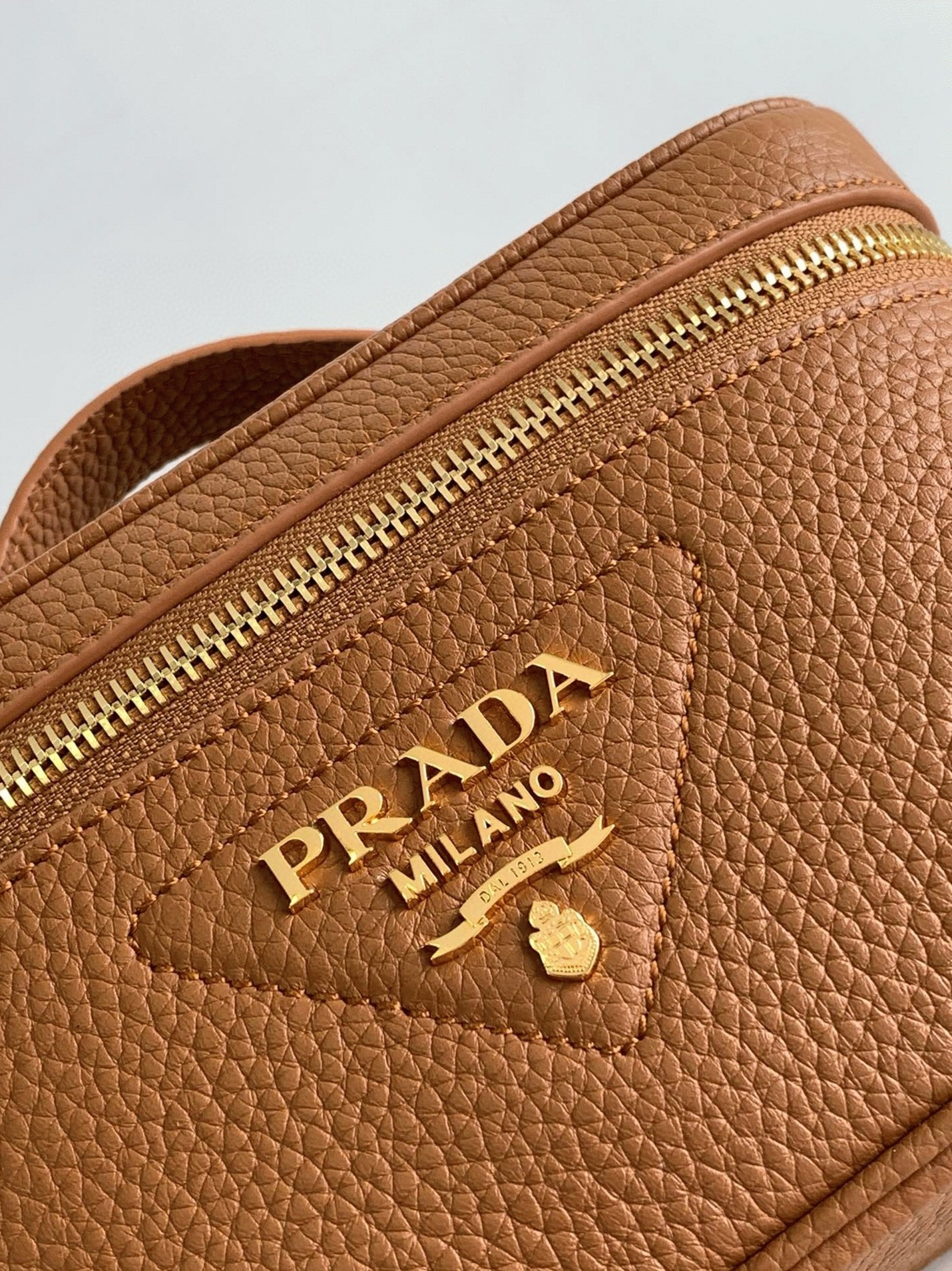 Pra*a Mini Vanity Bag Imitation in Brown
