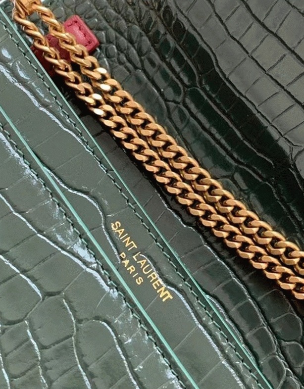 Replica Sa1nt Lau*nt Cassandra Medium Bag Green Crocodile