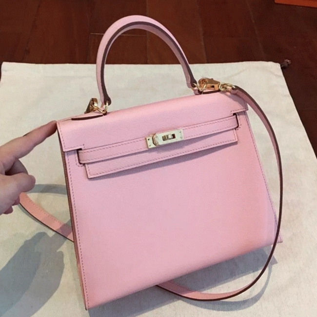 Pink Epsom Replica H**me5 Kelly 25cm Feminine Handbag