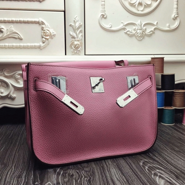 Pink fake luxury H**me5 Jypsiere 34cm handbag