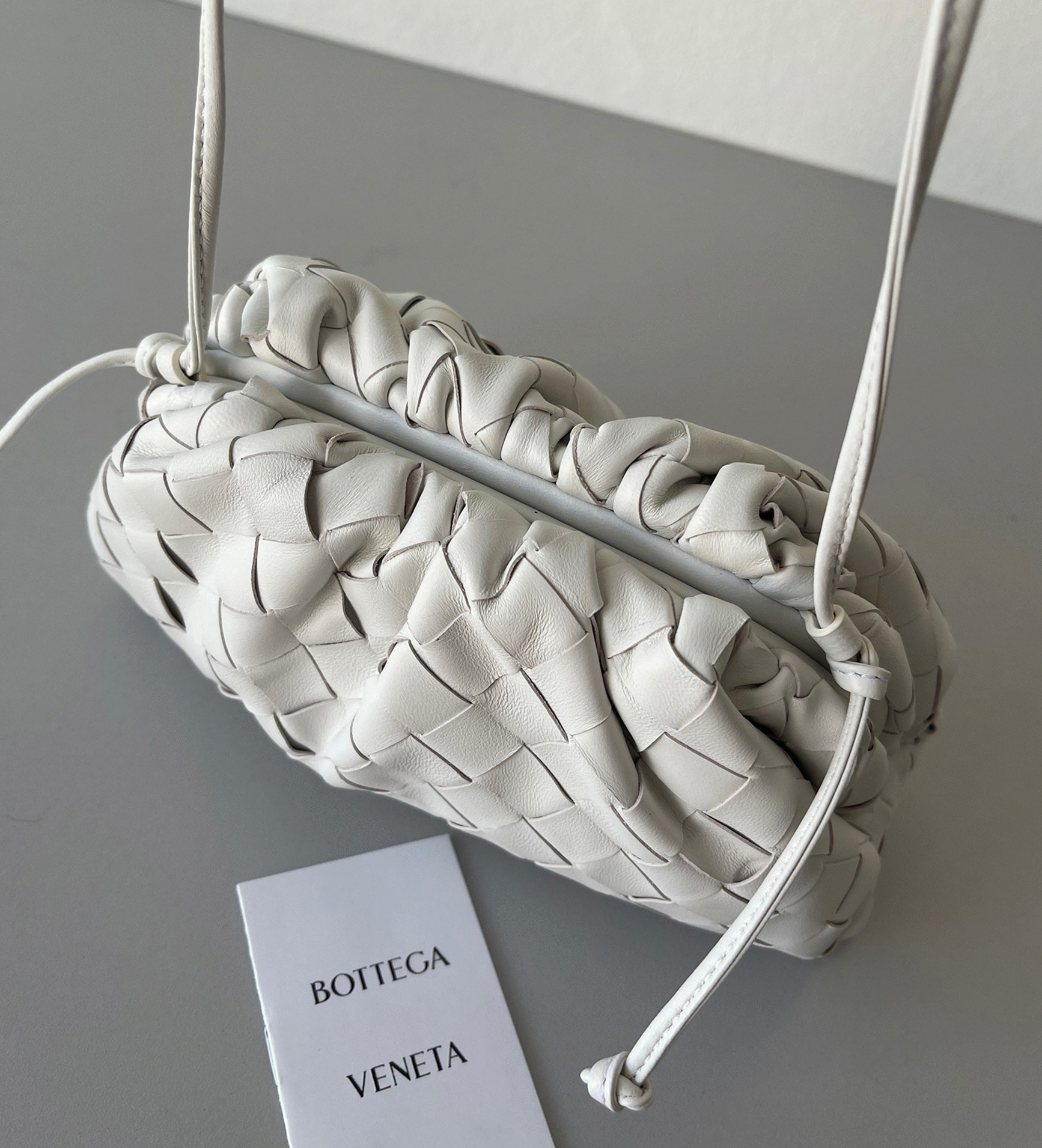 Replica B0tt*ga Ven*ta Mini Pouch with Strap White