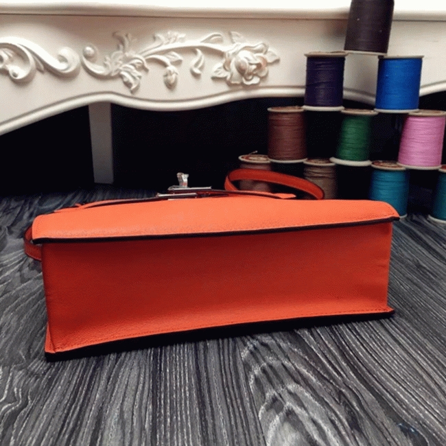 Orange Swift Leather Top Fake H**me5 Kelly Danse Fun Crossbody