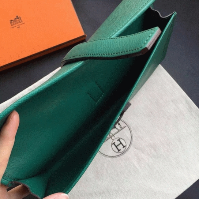 Dark green replica H**me5 Jige Elan 29 clutch bag