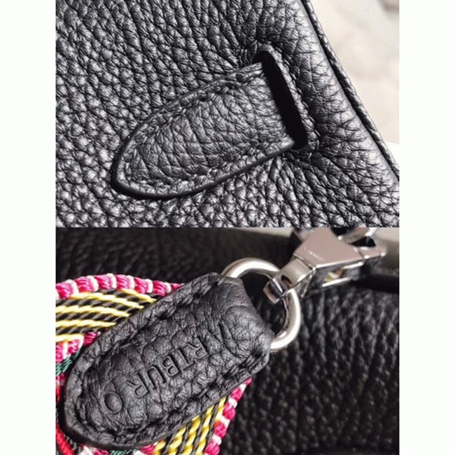 Black with Zigzag Handle Replica Luxury H**me5 Kelly 28cm Stylish Purse