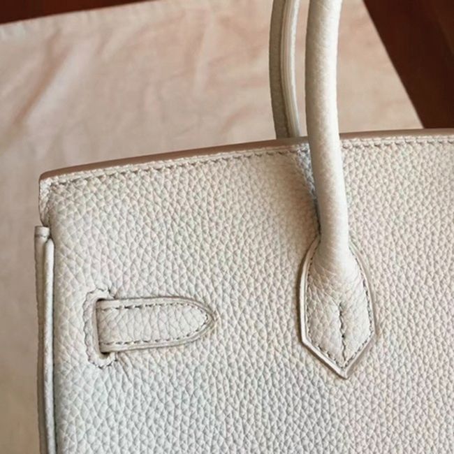 Pearl Grey Knockoff Designer H**me5 Birkin 30cm Bag