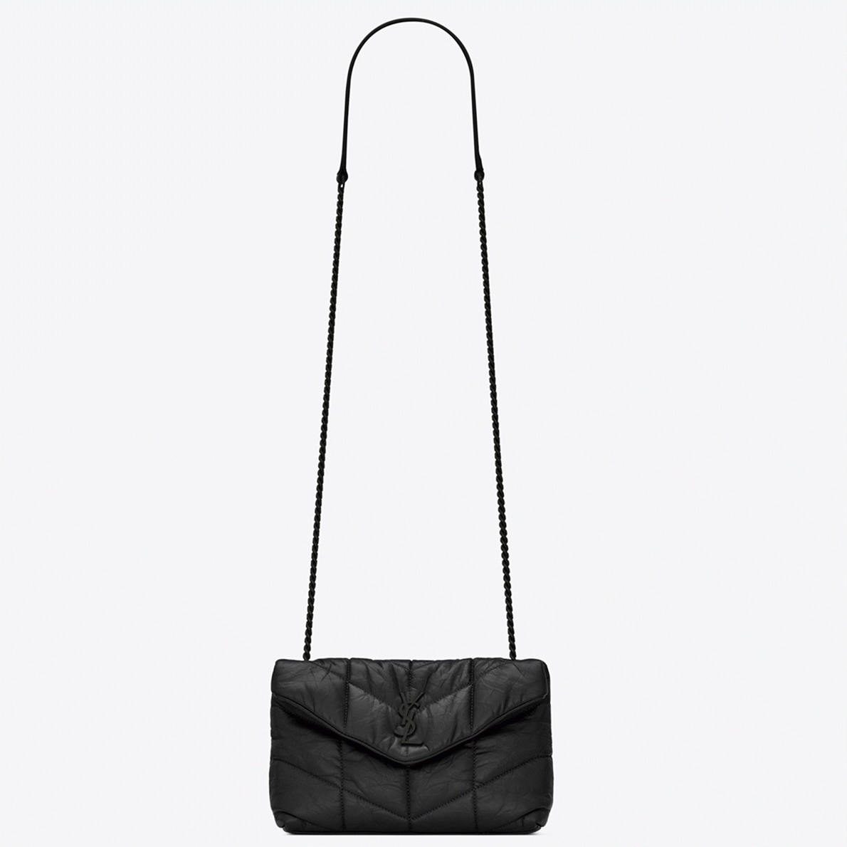 Replica Sa1nt Lau*nt Puffer Toy All Black Bag Quilted Lambskin