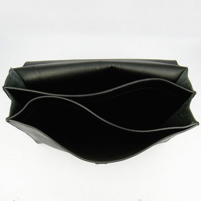 Black Calf Leather Replica H**me5 Sac A Depeches 38cm Briefcase