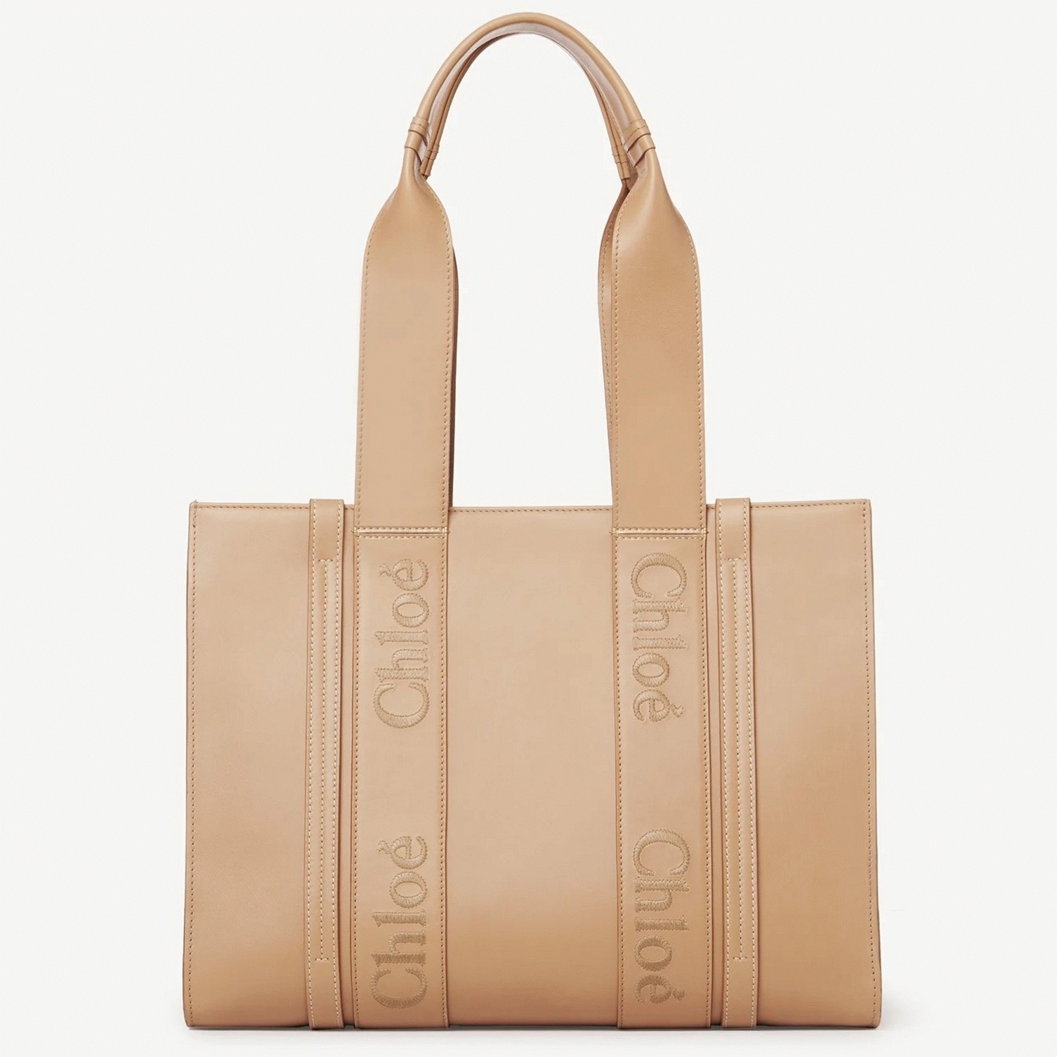top quality knockoff Ch10e woody medium tote bag in beige calfskin