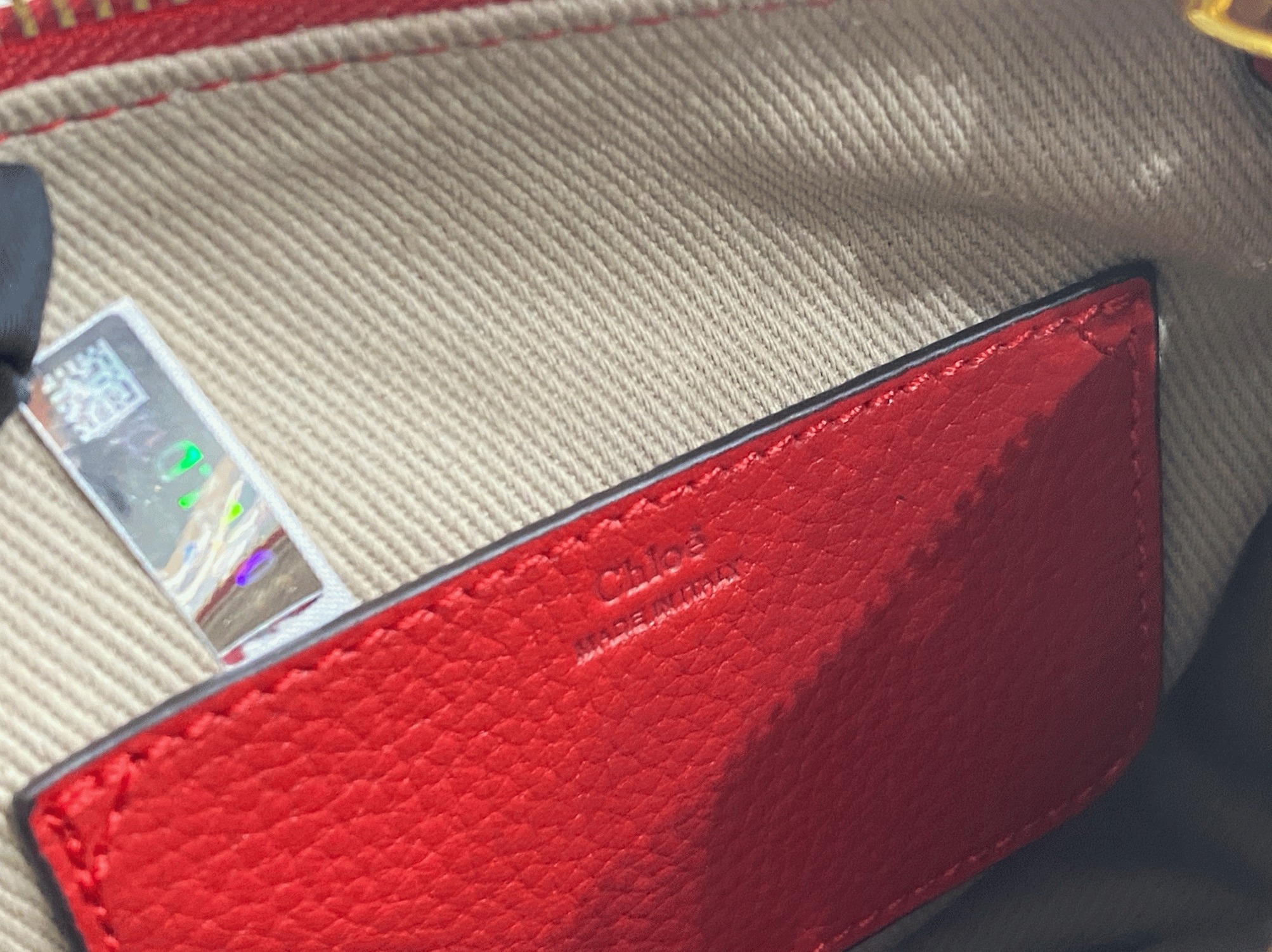 red grained leather Ch10e marcie mini double handle fake bag