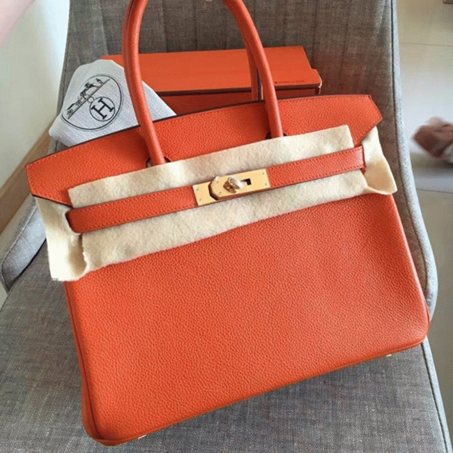 Orange H**me5 Birkin 35cm Deluxe Knockoff Tote
