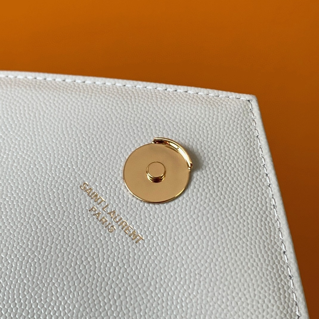 Fake Sa1nt Lau*nt Envelope Large Bag White