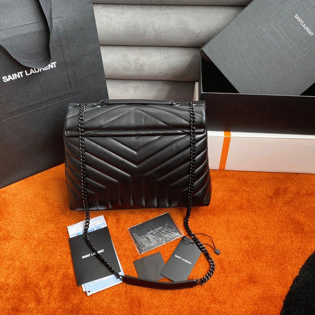 Fake Sa1nt Lau*nt LouLou Medium Chain Bag Black