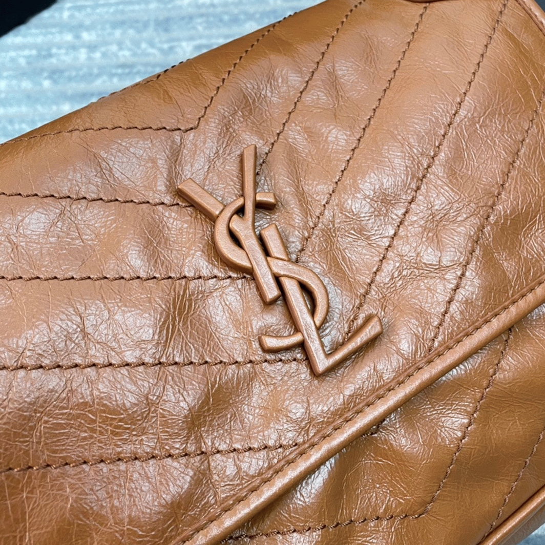 Fake Sa1nt Lau*nt Niki Medium Chain Bag Brown