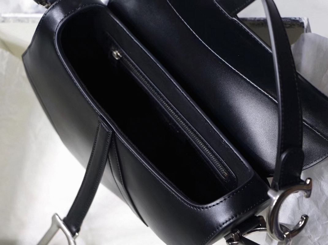 D10r Saddle Bag Replica in Black Soft Calfskin