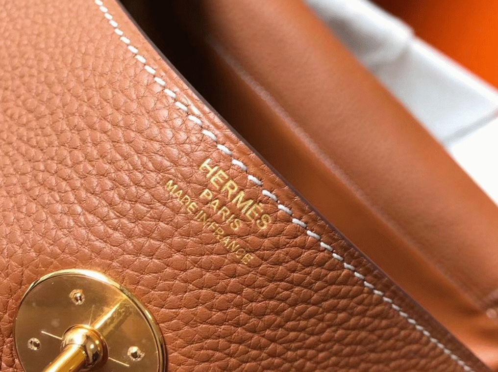 Luxury replica H**me5 Lindy 26cm handbag in gold