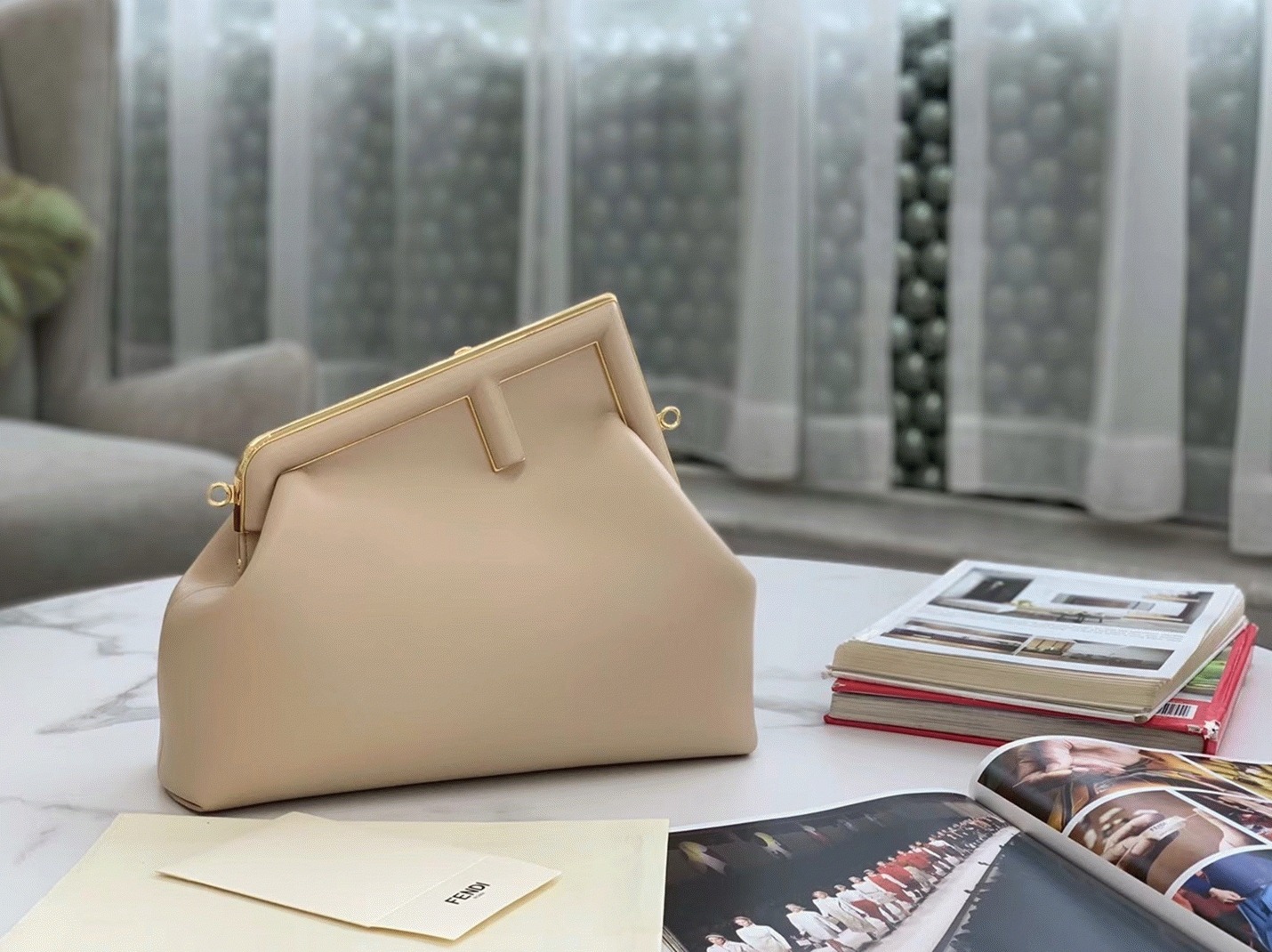 Top Quality Knockoff F**di First Small Bag In Beige