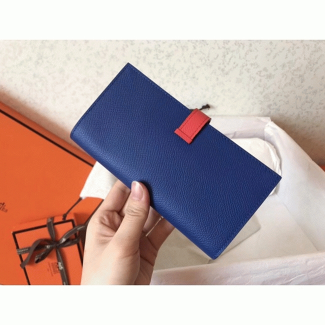 Electric Blue Piment Epsom Imitation H**me5 Bearn Wallet