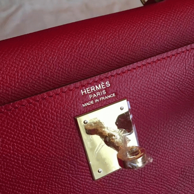 Red Epsom Replica H**me5 Kelly 32cm Sellier Classic Bag