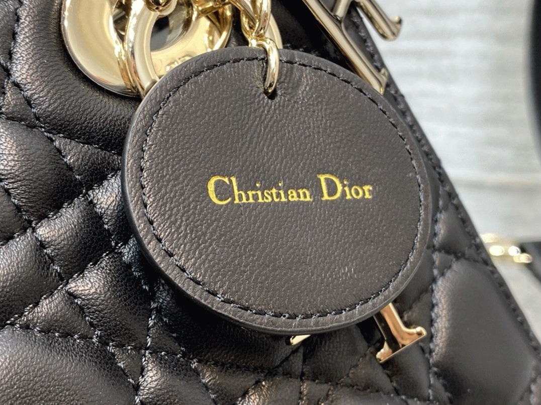 D10r Small Lady D10r My ABCD10r Bag Knockoff in Black Cannage Lambskin