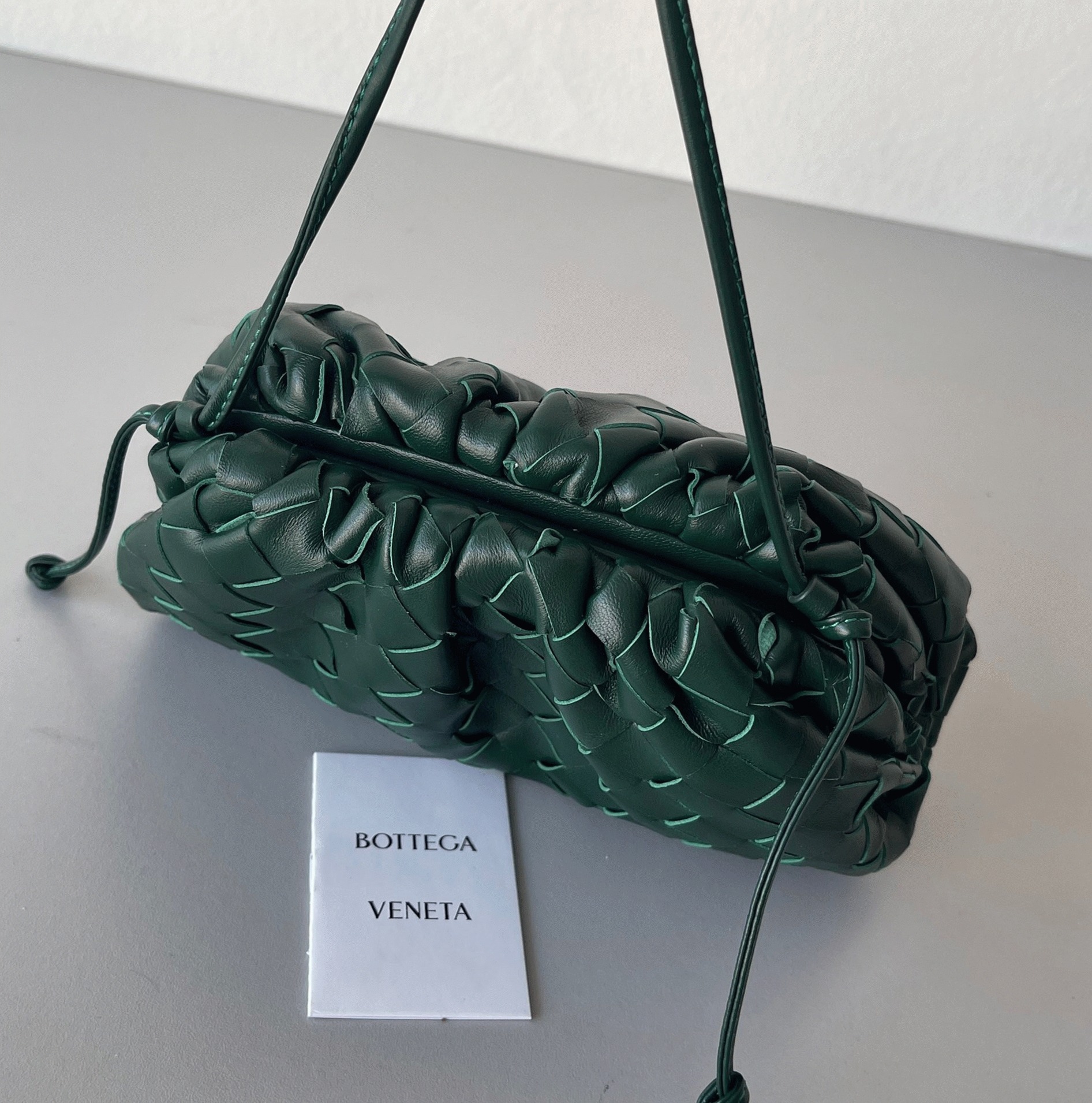 Knockoff B0tt*ga Ven*ta Mini Pouch with Strap Raintree