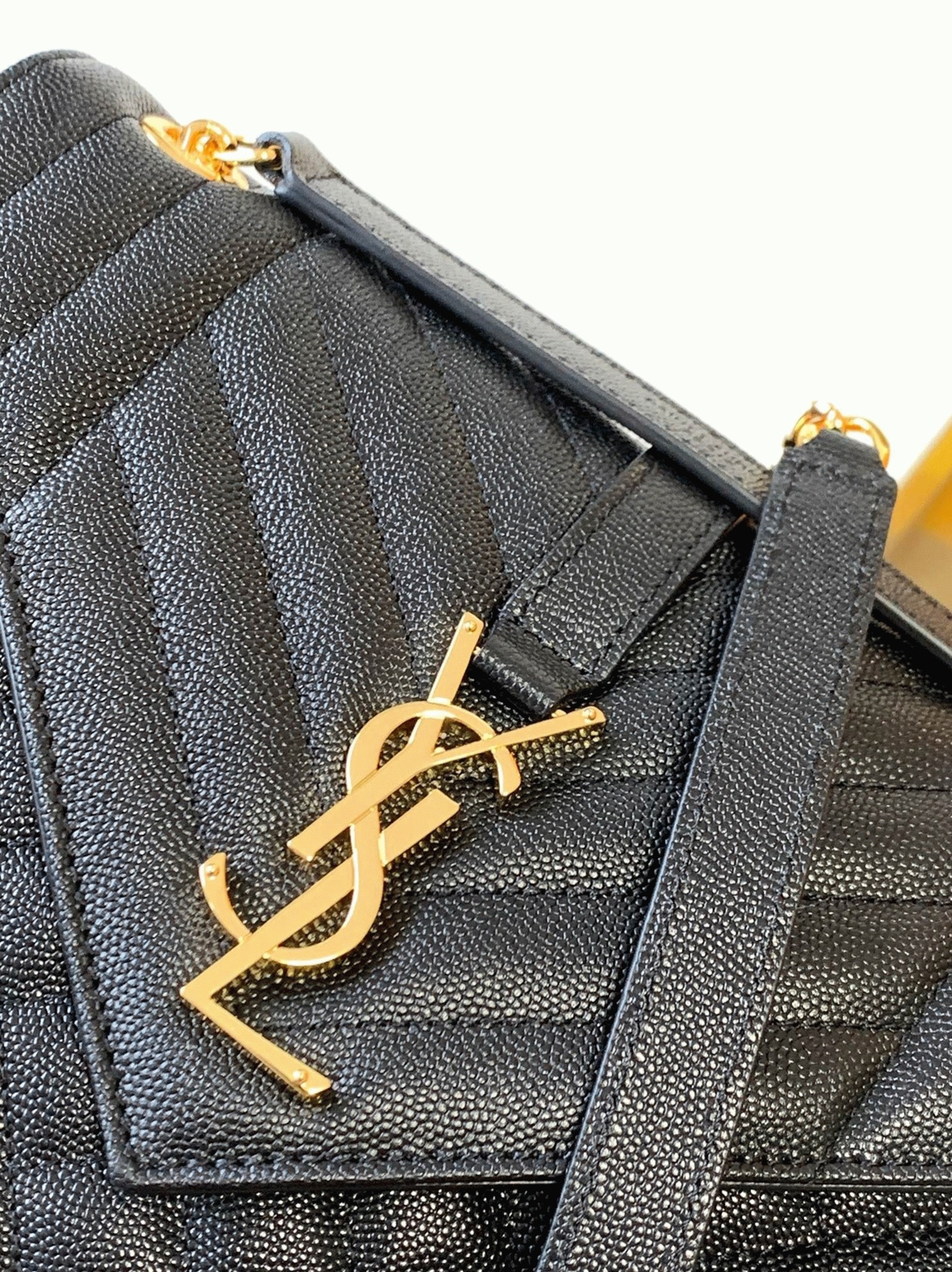 Fake Sa1nt Lau*nt Envelope Large Bag Black