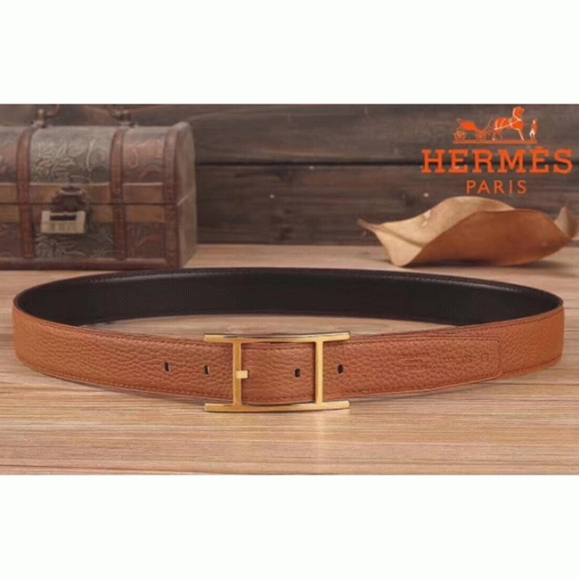 1:1 replica H**me5 Quentin reversible belt in brown tone