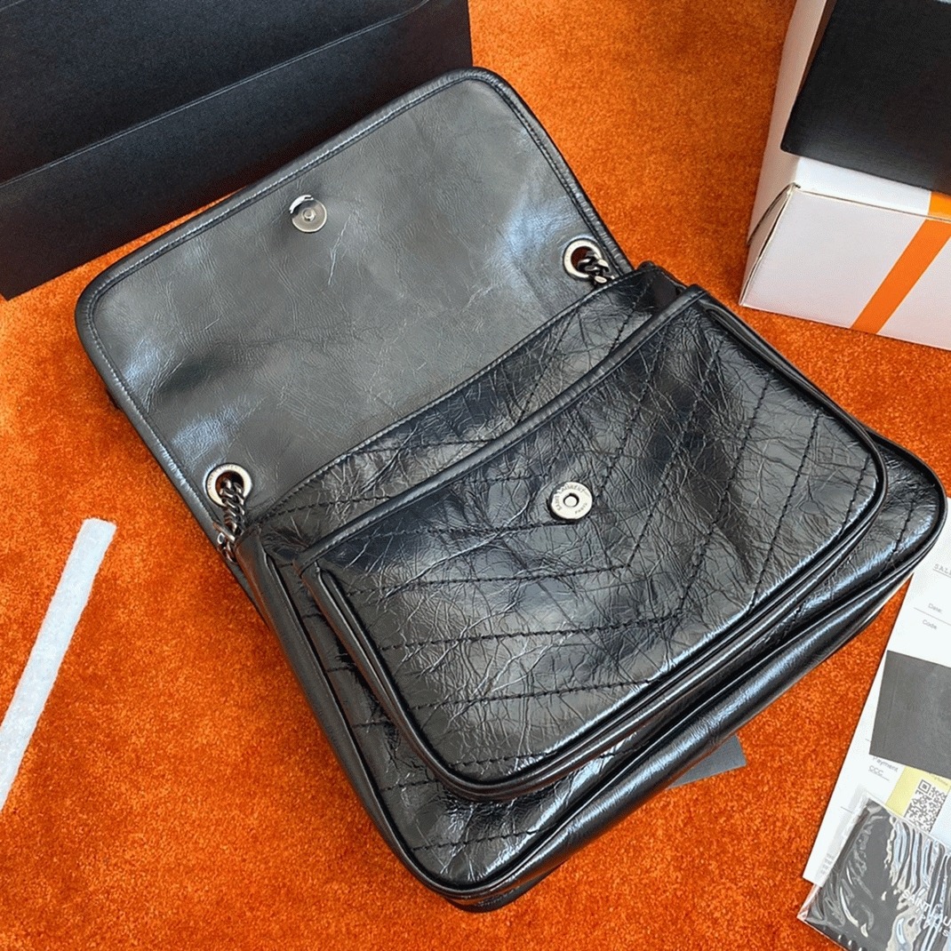 Replica Sa1nt Lau*nt Niki Medium Chain Bag Black
