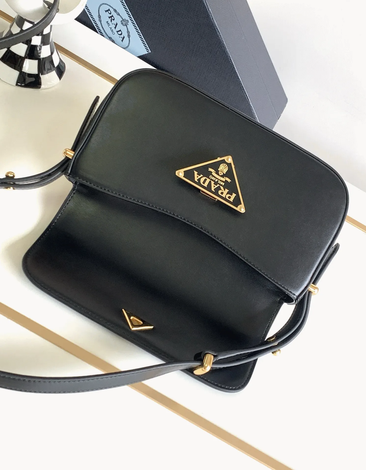 Pra*a Shoulder Bag Replica in Black