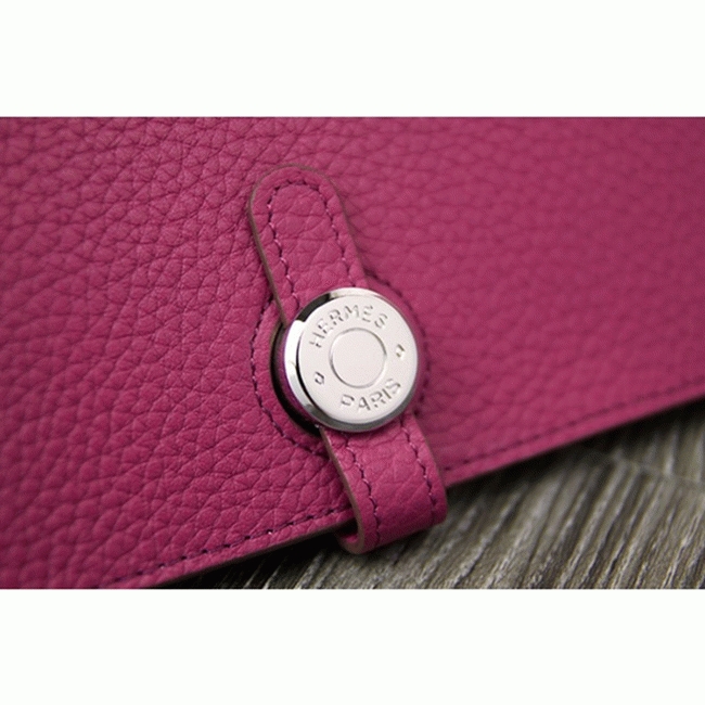 Purple knockoff designer H**me5 Dogon combine wallet