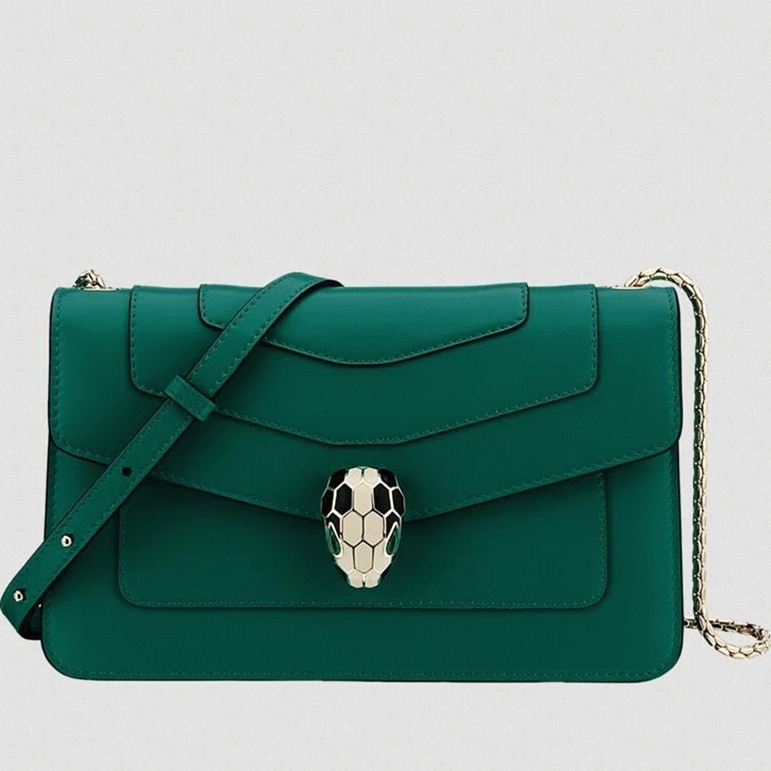 Replica Bv1g*ai Serpenti Forever Small Cross-body Bag Green Calfskin