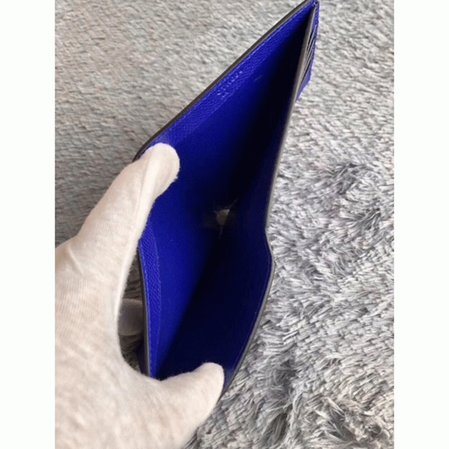 Blue electric luxury replica H**me5 Copernic compact wallet