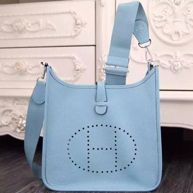 Light Blue Evelyne III PM Bag Designer Replica H**me5 Soft Hue Tote